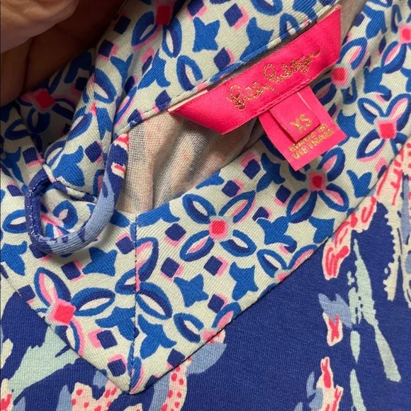 Lilly Pulitzer Madsen Midi Dress Borealis Blue Swim On Over Size XS - Picture 8 of 10